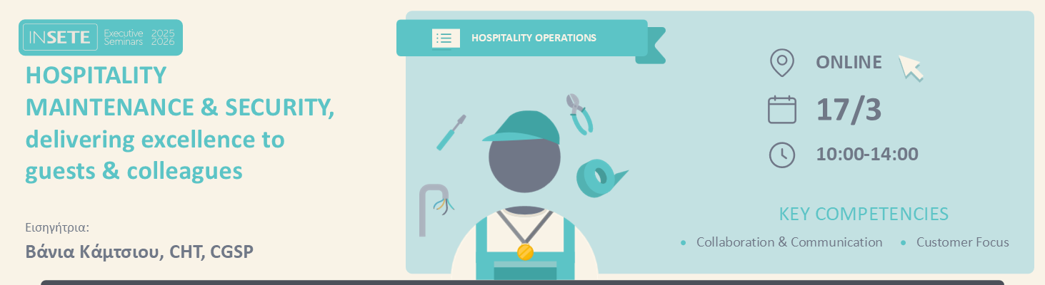 HOSPITALITY MAINTENANCE & SECURITY, delivering excellence to guests & colleagues 
