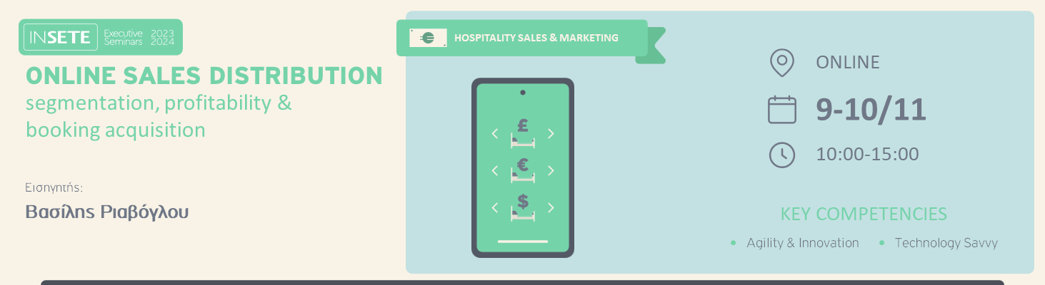 ONLINE SALES DISTRIBUTION, segmentation, profitability & booking acquisition 