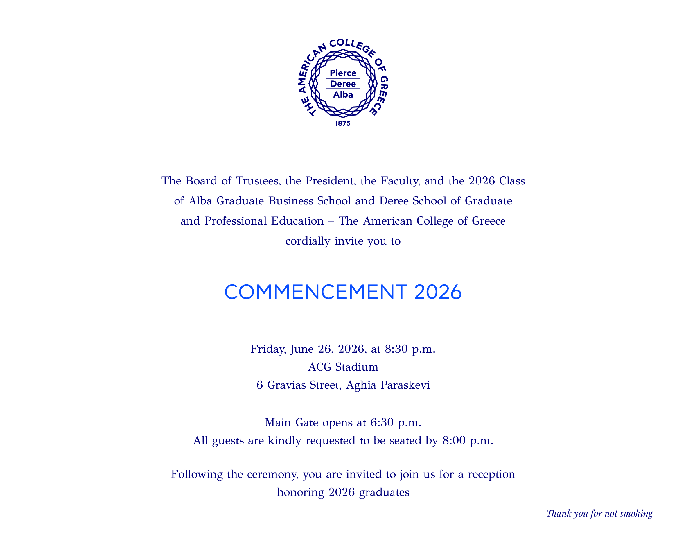 Alba & Deree Graduate Commencement 2026 